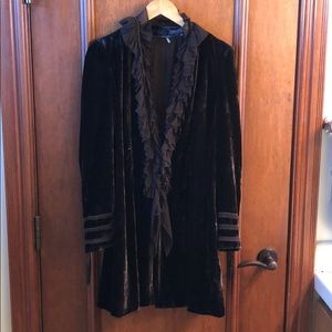 Unique chocolate brown velvet jacket